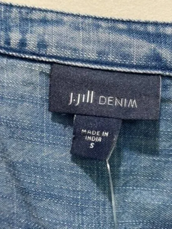 J Jill Denim Short Sleeve Relax fit top medium fit - Picture 9 of 10
